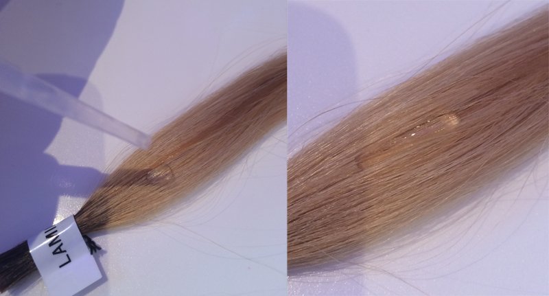 Так, а сенс експерименту з пошкодженими волоссям був - довести, що після обробки кутикула стає герметично запечатаной, - а волосся, відповідно, однорідно-гладкими і еластичними