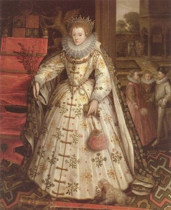 Жіночий костюм першої половини XVI століття мав форму вертюгаден: тугий ліф, що приховує форму грудей, декольте у формі каре;  рукав, вузький від плеча до ліктя, з величезним, широким воронкоподібним манжетом